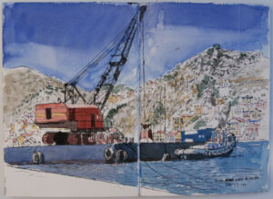 Crane on a Pontoon, Simi, Greece 2001